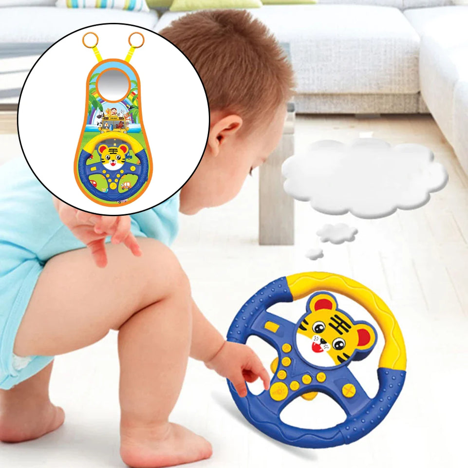 Baby Car Seat Toy Simulation Musical Steering Wheel Toy Motor Skil Toddler Steering Wheel Toy  For Infant Girl Boy Gifts